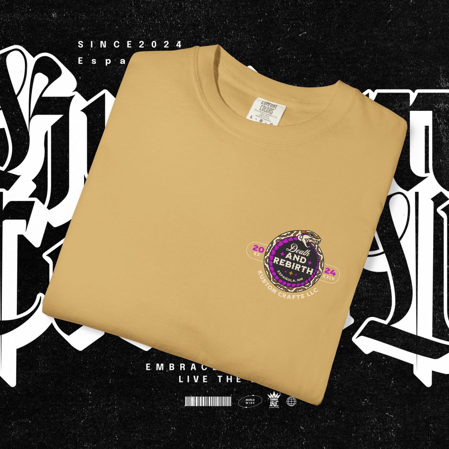 Death and Rebirth Bright Purple/Pink Snake Graphic Tee, Death Rebirth Unisex T-shirt, Streetwear Alternative Fashion, Serpent Design Shirt, Edgy Clothing