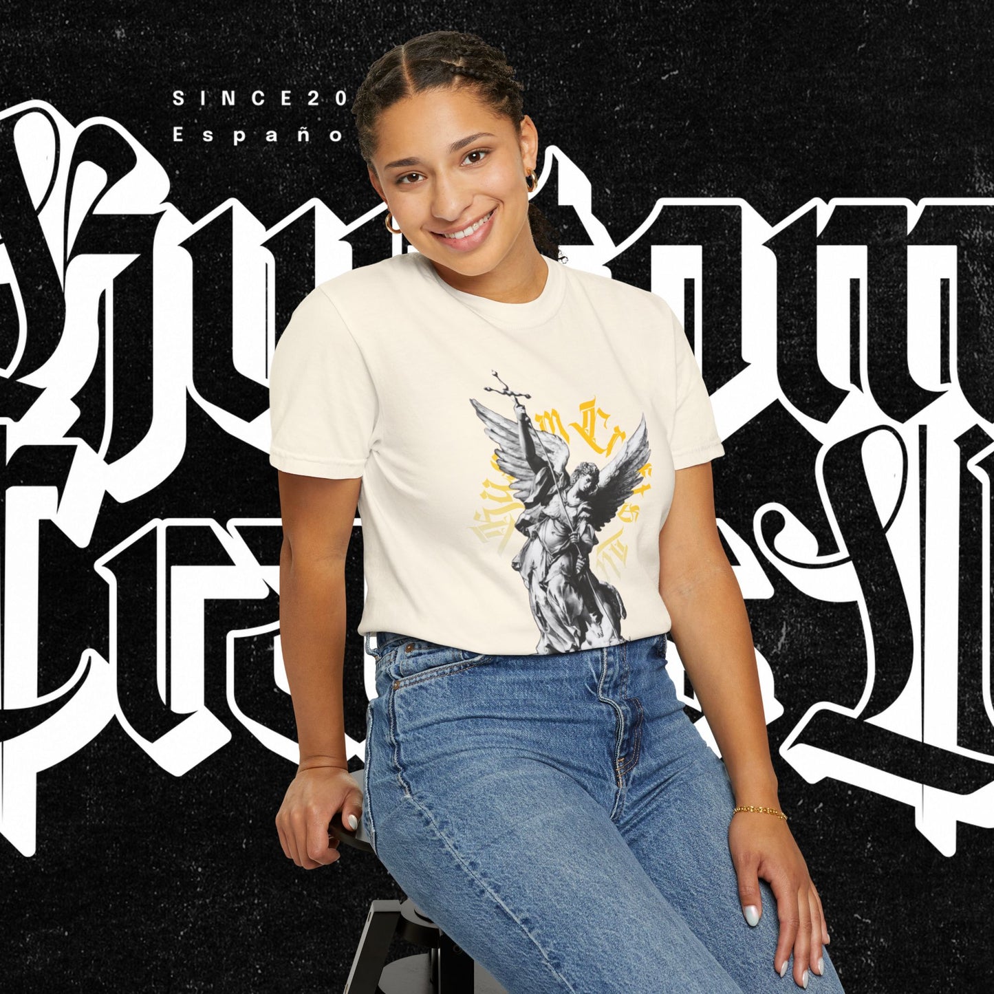 Saint Micheal Vintage-Inspired Graphic T-Shirt featuring Angel Design, Perfect for Casual Wear, Gift for Art Lovers, Streetwear Essential, Unisex Tee