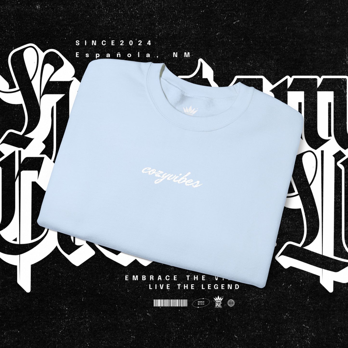 Cozy Vibes Embroidery Heavy Blend™ Crewneck Sweatshirt