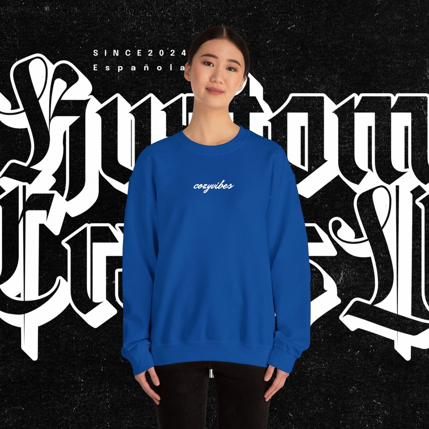 Cozy Vibes Embroidery Heavy Blend™ Crewneck Sweatshirt