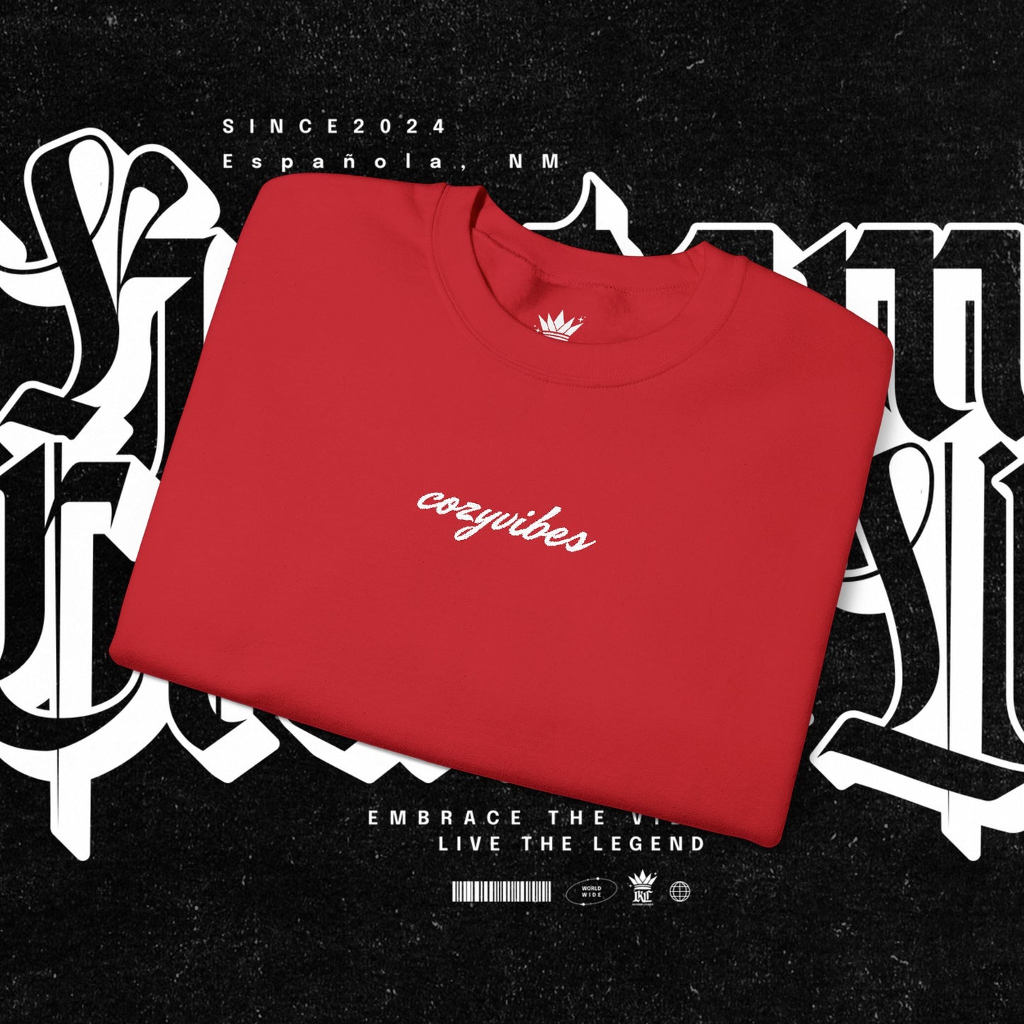 Cozy Vibes Embroidery Heavy Blend™ Crewneck Sweatshirt
