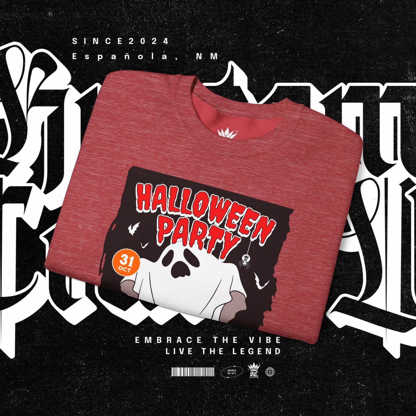 Halloween Party Sweatshirt, Spooky Season Apparel, Ghost Design Crewneck, Unisex Halloween Gift, Cozy Fall Fashion
