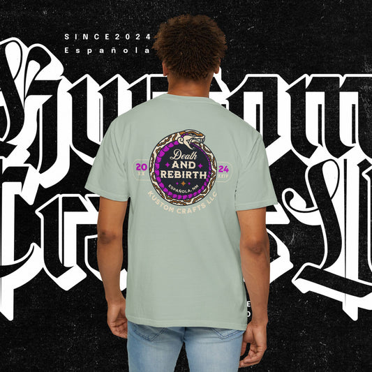 Death and Rebirth Bright Purple/Pink Snake Graphic Tee, Death Rebirth Unisex T-shirt, Streetwear Alternative Fashion, Serpent Design Shirt, Edgy Clothing