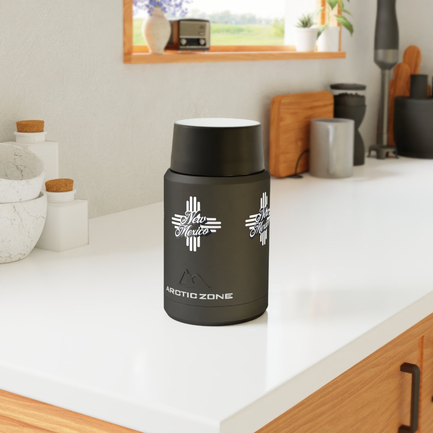 Stylish Insulated Food Container, Copper Thermal Lunch Jar, Eco-Friendly Meal Prep, Camping Gear, Travel Companion, New Mexico Design