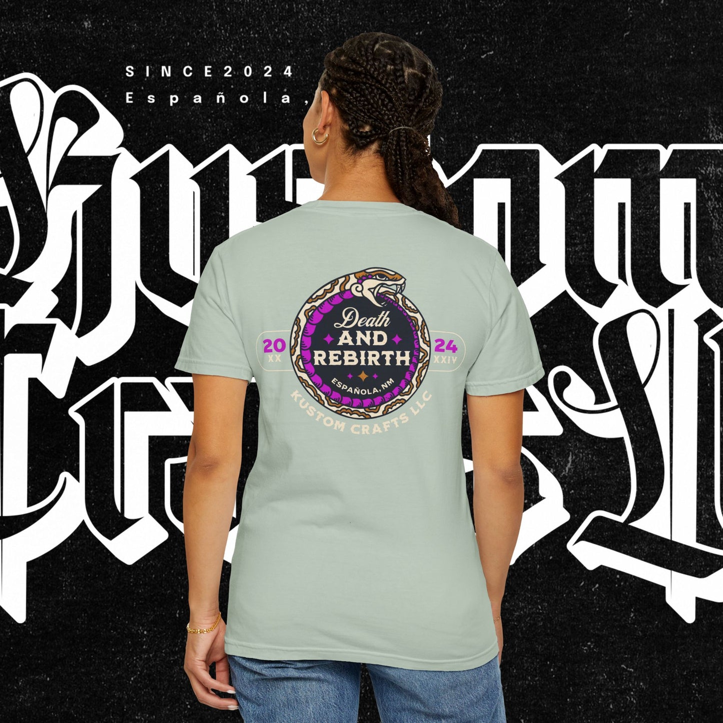Death and Rebirth Bright Purple/Pink Snake Graphic Tee, Death Rebirth Unisex T-shirt, Streetwear Alternative Fashion, Serpent Design Shirt, Edgy Clothing