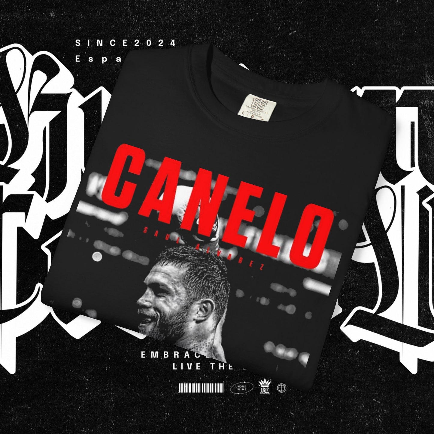 Canelo Alvarez Inspired Unisex Garment-Dyed Tee, Boxing Fan Apparel, Sporty Graphic T-shirt, Unique Gift for Him, Fitness Enthusiast Merch