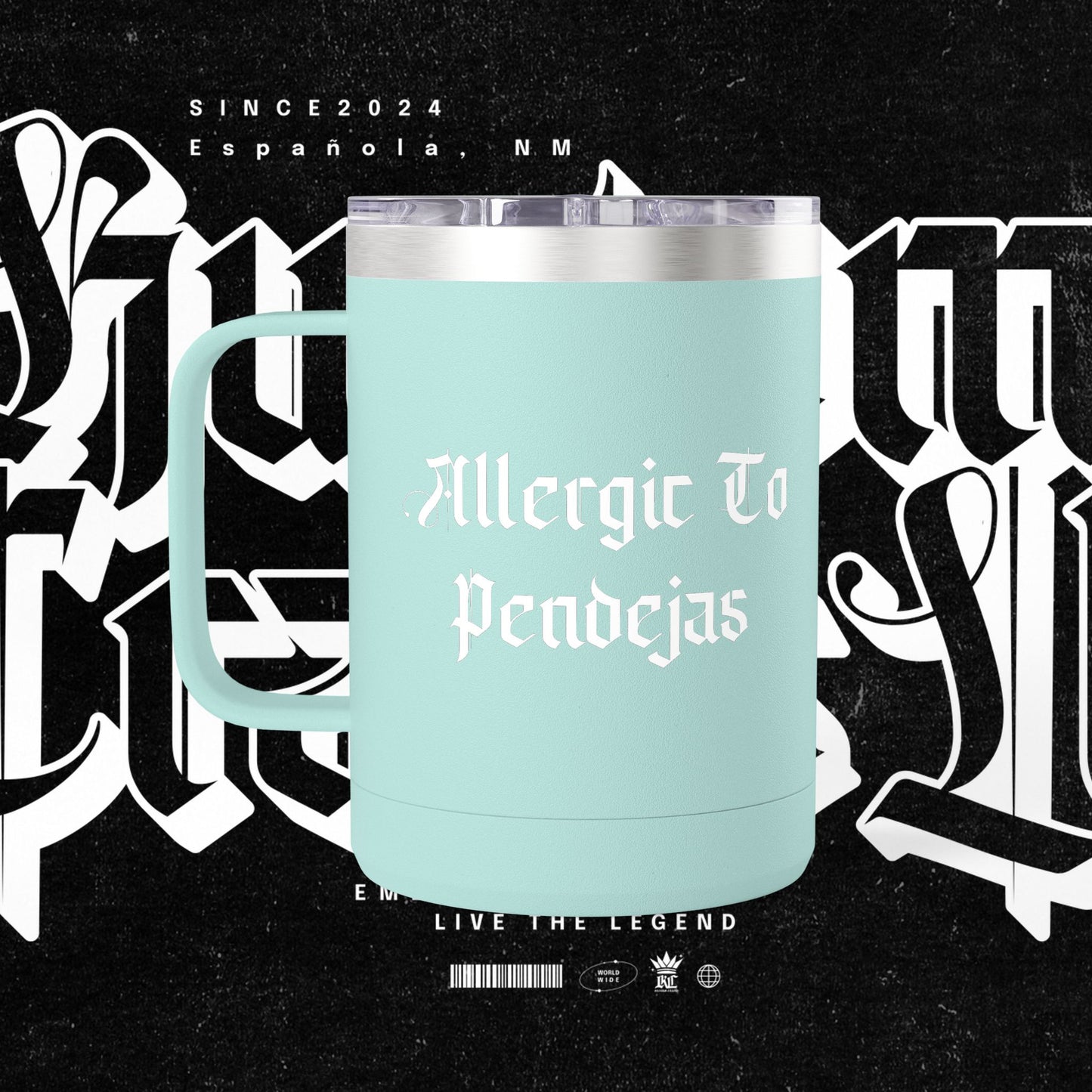 Allergic To Pendejas Coffee Mug Tumbler, 15oz - Stylish Drinkware for Coffee Lovers, Funny Gift for Friends, Unique Travel Mug, [...]