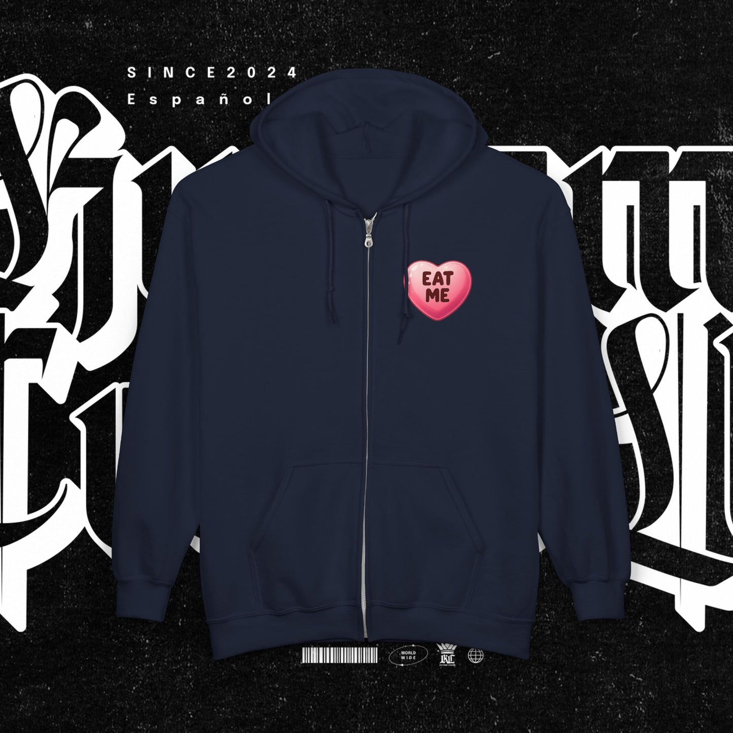 Eat Me - Heart Candy Zip Up Hoodie Sweatshirt