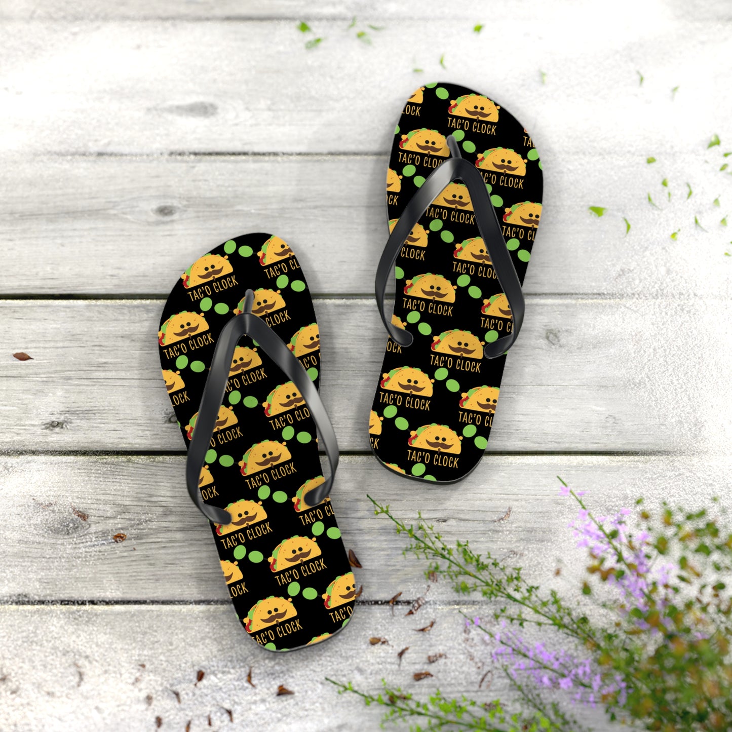 Taco-Themed Flip Flops - Perfect for Summer, College Dorms, Beach Days, Taco Celebrations, Foodie Gifts, Pool Parties, Funny Footwear
