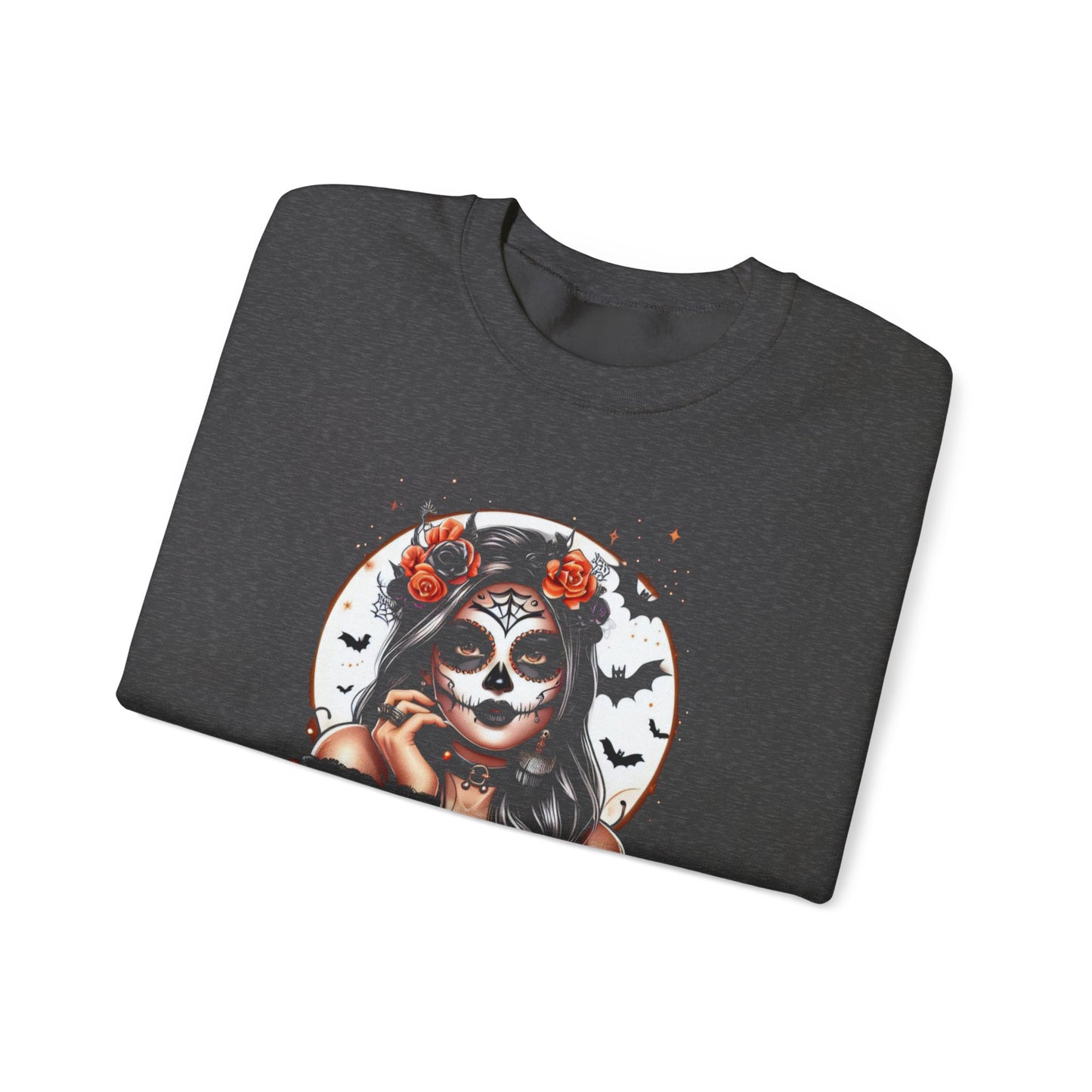 Halloween Vibes Crewneck Sweatshirt, Spooky Sweatshirt, Skull Sweatshirt, Pumpkin Sweatshirt, Autumn Style, Unisex Gift