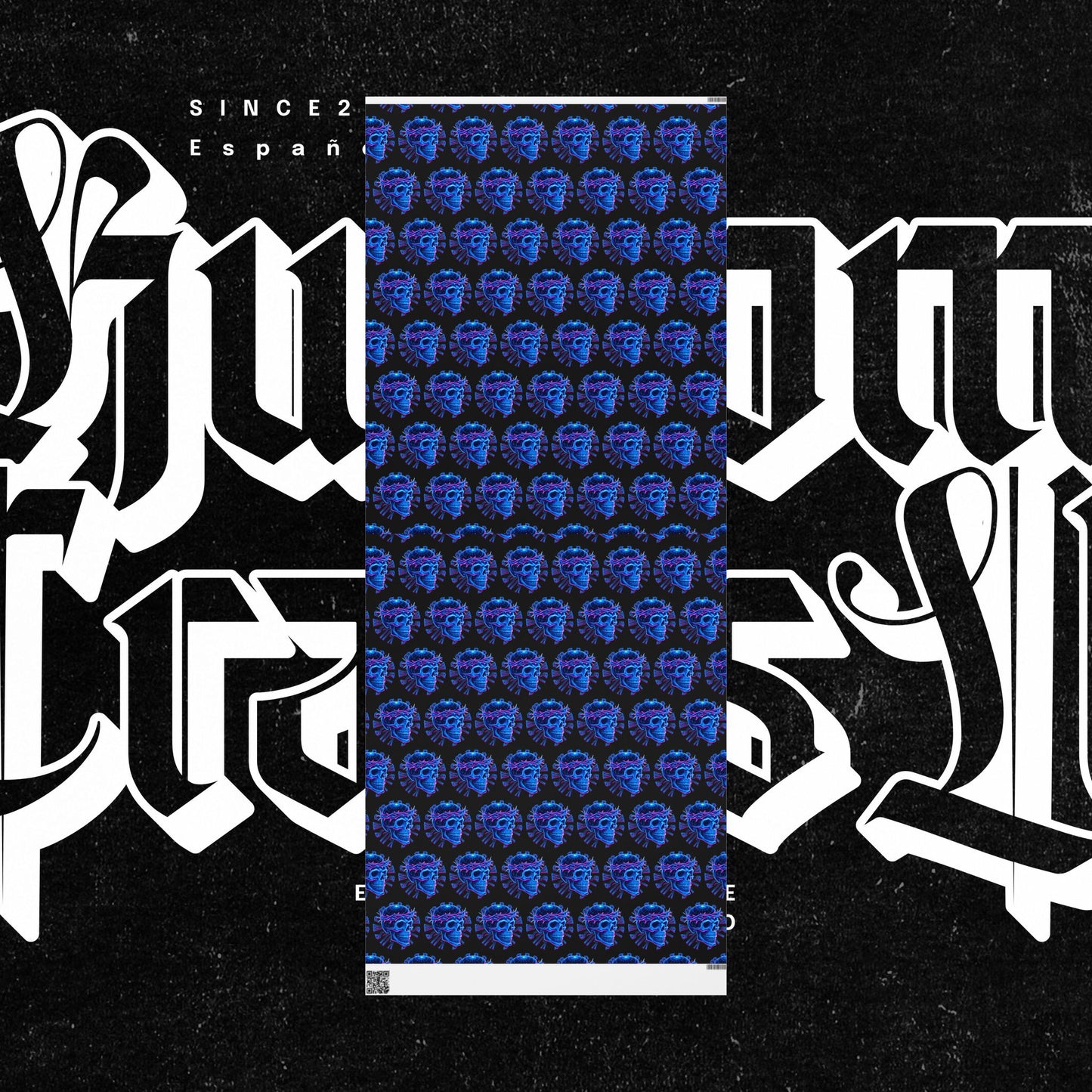 Wrapping Papers Crown of Thorns Skull Neon Design