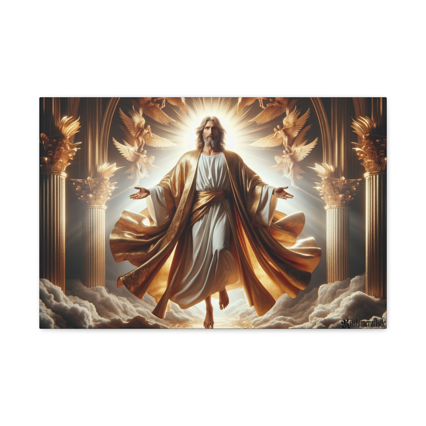 Divine Jesus Christ Canvas Wall Art, Spiritual Decor, Christian Home Decor, Inspirational Artwork, Religious Gift, Heavenly Wall Art