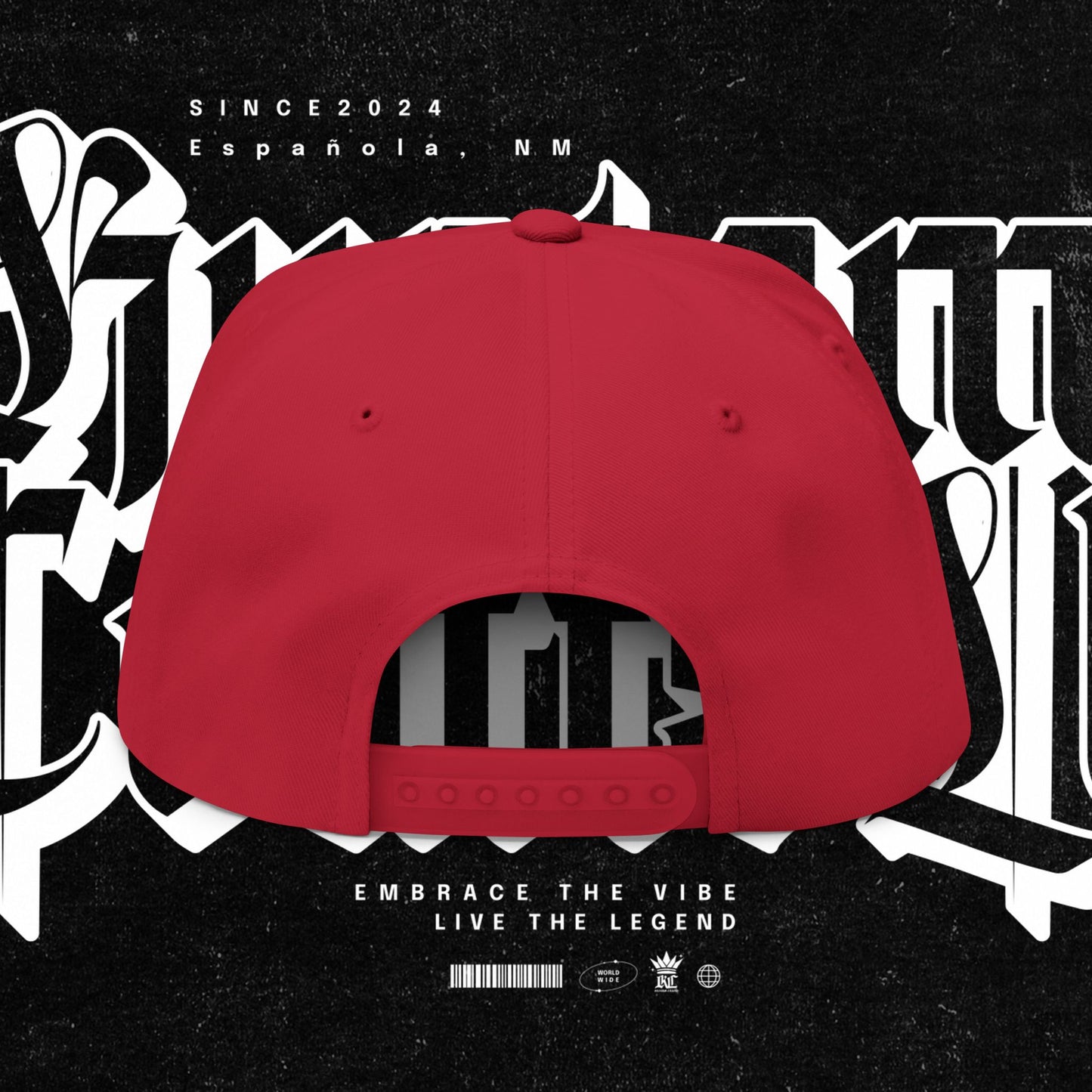 Embroidered Flat Bill Cap - Love Life Graffiti Style Hat