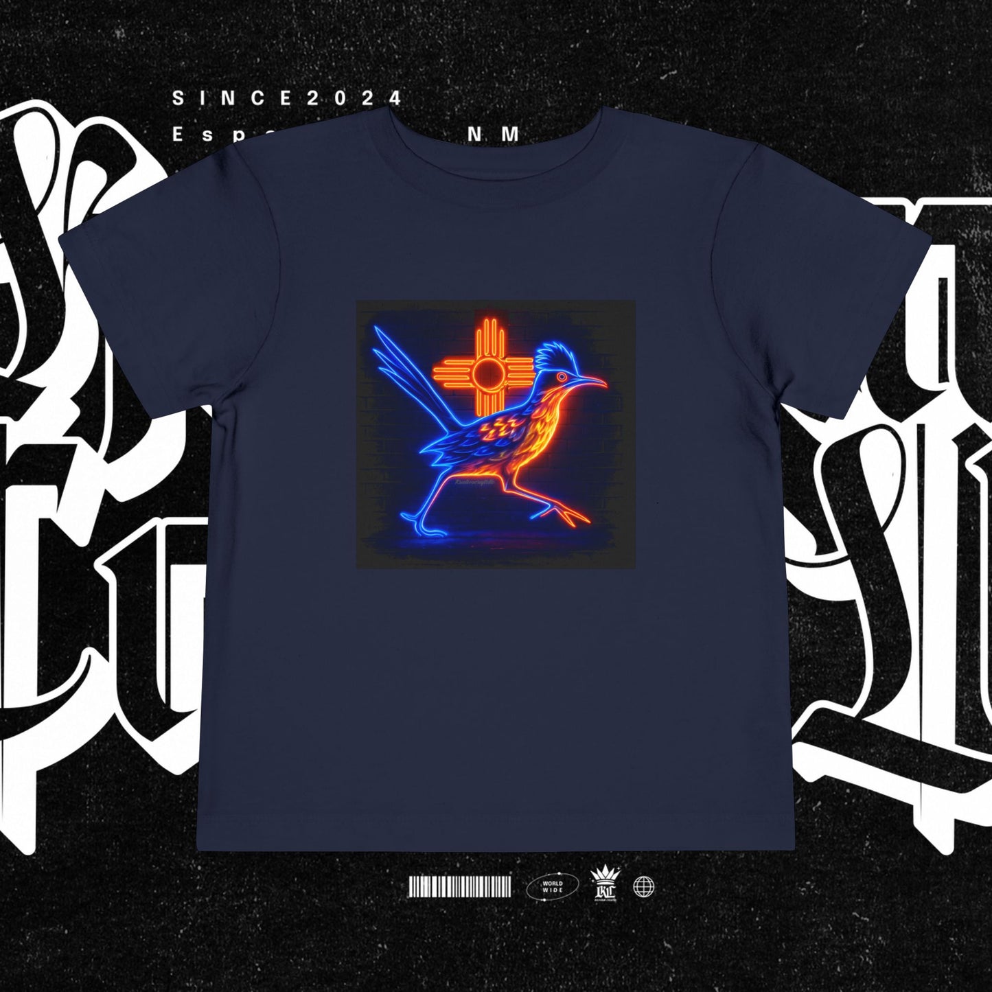 Neon Roadrunner New Mexico Design - Toddler Tee