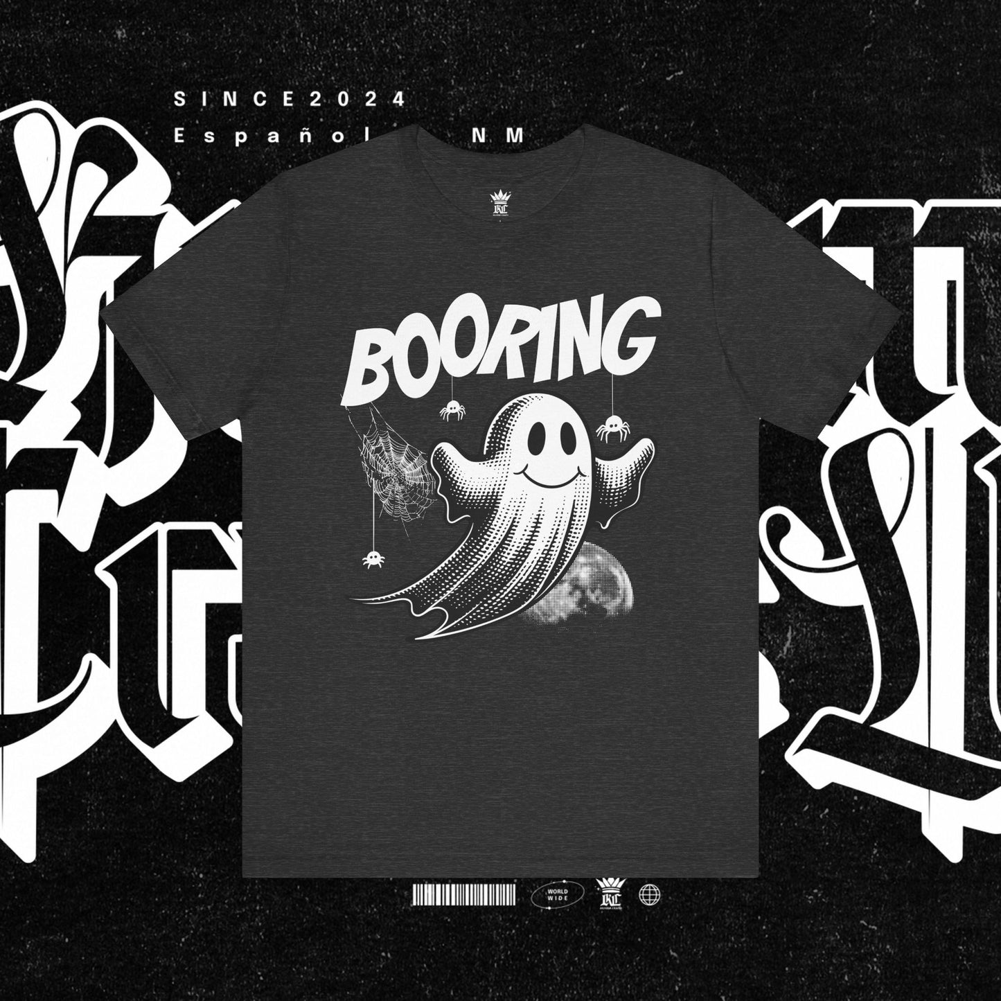 Ghostly Boo-Ring Fun Tee - Spooky Vibes, Perfect for Halloween, Casual Wear, Gift for Ghost Lovers, Graphic Tee, Trendy Outfit