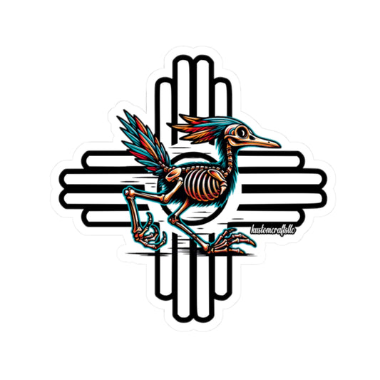NM Road Runner Zia Symbol Southwest Vinyl Stickers, New Mexico Wildlife Decals, Car Laptop Water Bottle Sticker, Kustom Crafts LLC