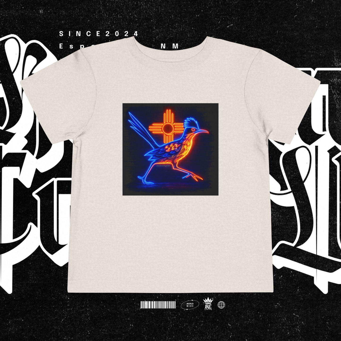 Neon Roadrunner New Mexico Design - Toddler Tee