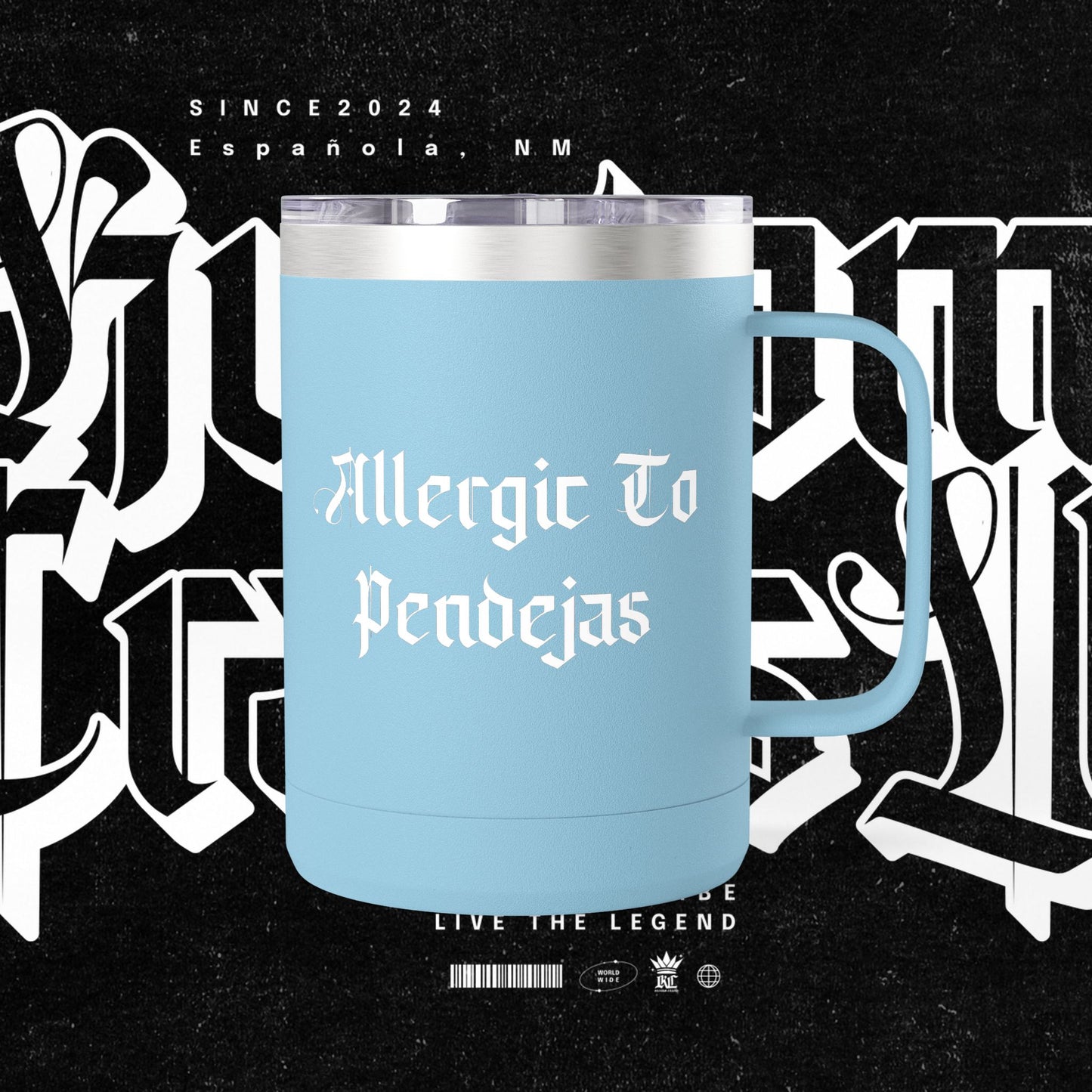 Allergic To Pendejas Coffee Mug Tumbler, 15oz - Stylish Drinkware for Coffee Lovers, Funny Gift for Friends, Unique Travel Mug, [...]