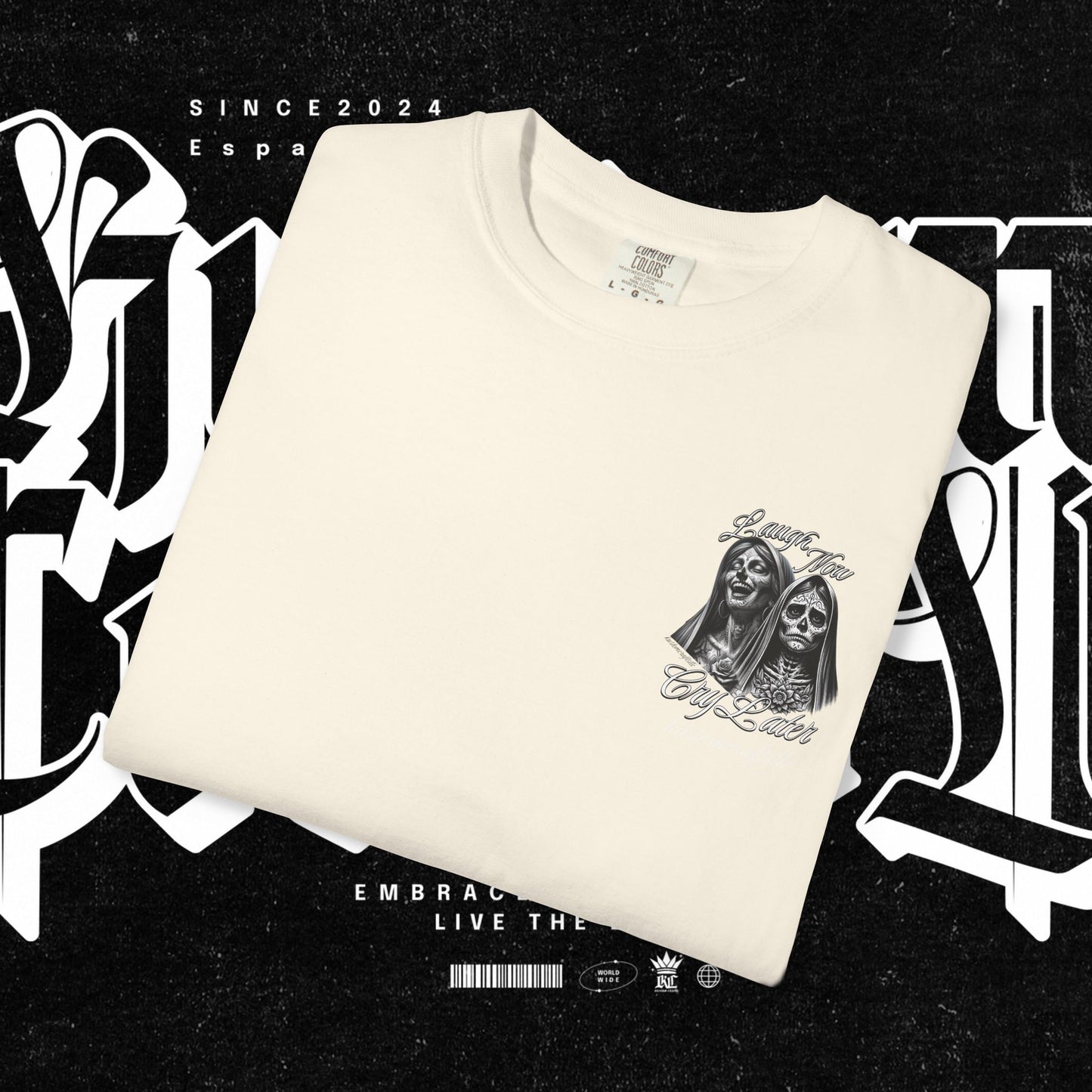 Laugh Now Cry Later T-shirt, Unisex Tee for Emotionally Expressive Individuals, Chicano Graphic Shirt, Lightweight Top