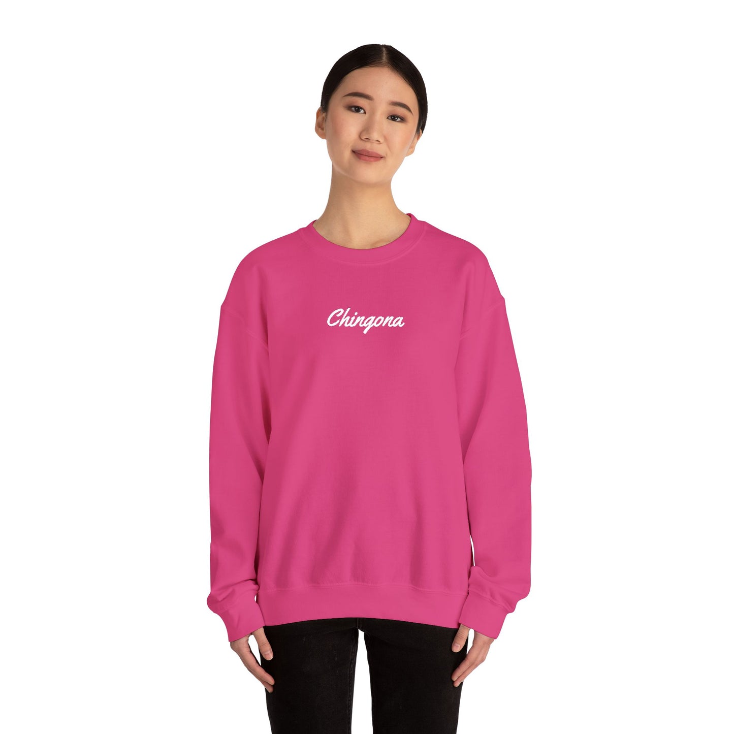 Chingona Embroidery  Heavy Blend Crewneck Sweatshirt