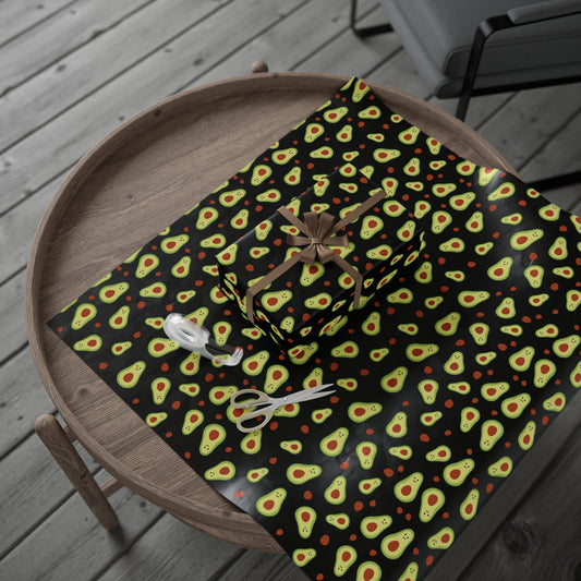 Cute Avocado Print Wrapping Paper, Fun Gift Wrap for Birthdays, Parties, Sustainable Crafting Supplies, Unique Kitchen Decor, Holiday Gifting