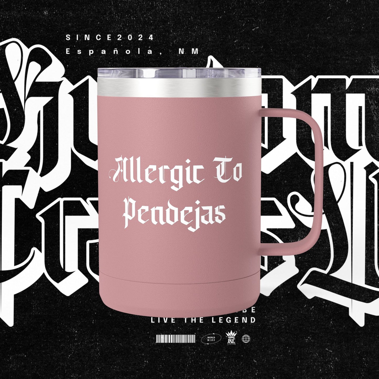 Allergic To Pendejas Coffee Mug Tumbler, 15oz - Stylish Drinkware for Coffee Lovers, Funny Gift for Friends, Unique Travel Mug, [...]