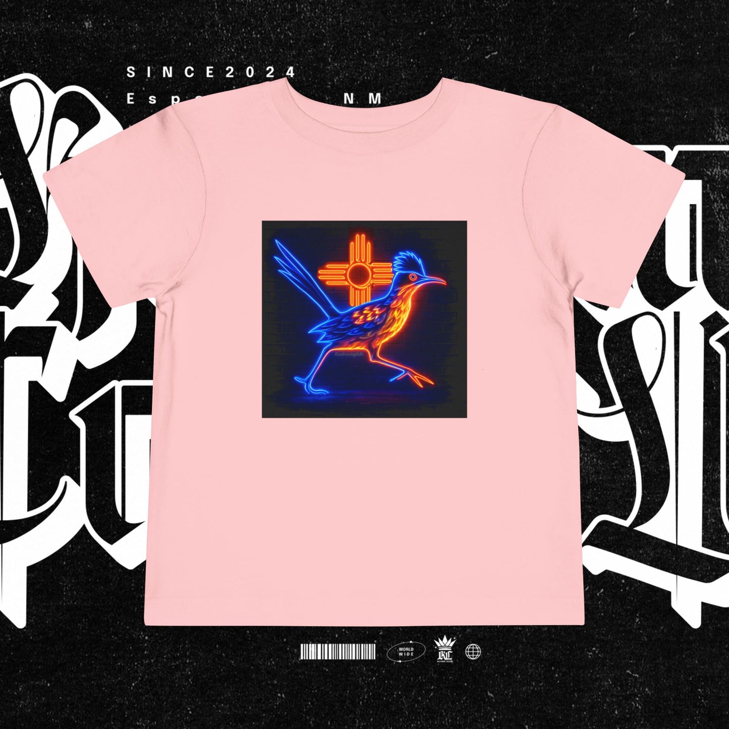 Neon Roadrunner New Mexico Design - Toddler Tee