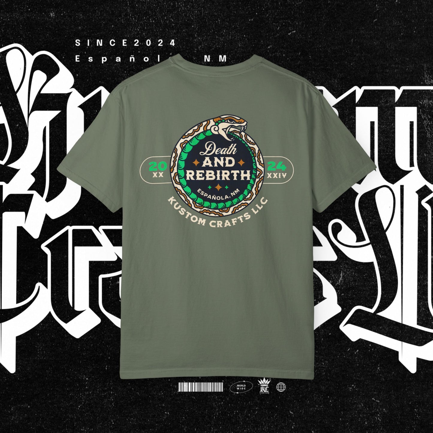 Death and Rebirth Snake Graphic Tee, Death Rebirth Unisex T-shirt, Streetwear Alternative Fashion, Serpent Design Shirt, Edgy Clothing