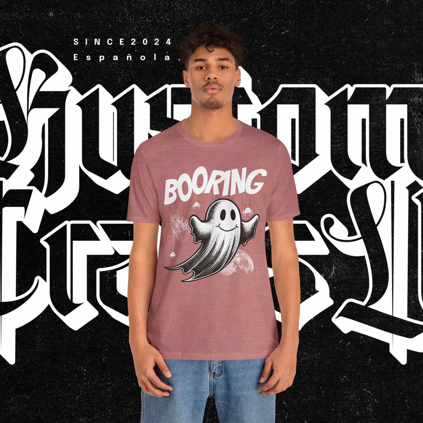 Ghostly Boo-Ring Fun Tee - Spooky Vibes, Perfect for Halloween, Casual Wear, Gift for Ghost Lovers, Graphic Tee, Trendy Outfit
