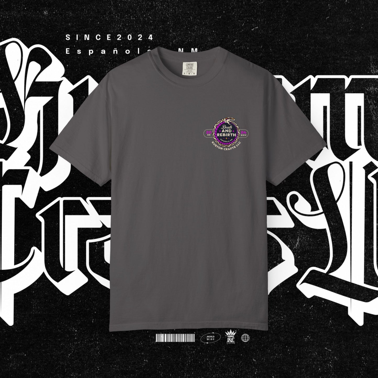 Death and Rebirth Bright Purple/Pink Snake Graphic Tee, Death Rebirth Unisex T-shirt, Streetwear Alternative Fashion, Serpent Design Shirt, Edgy Clothing