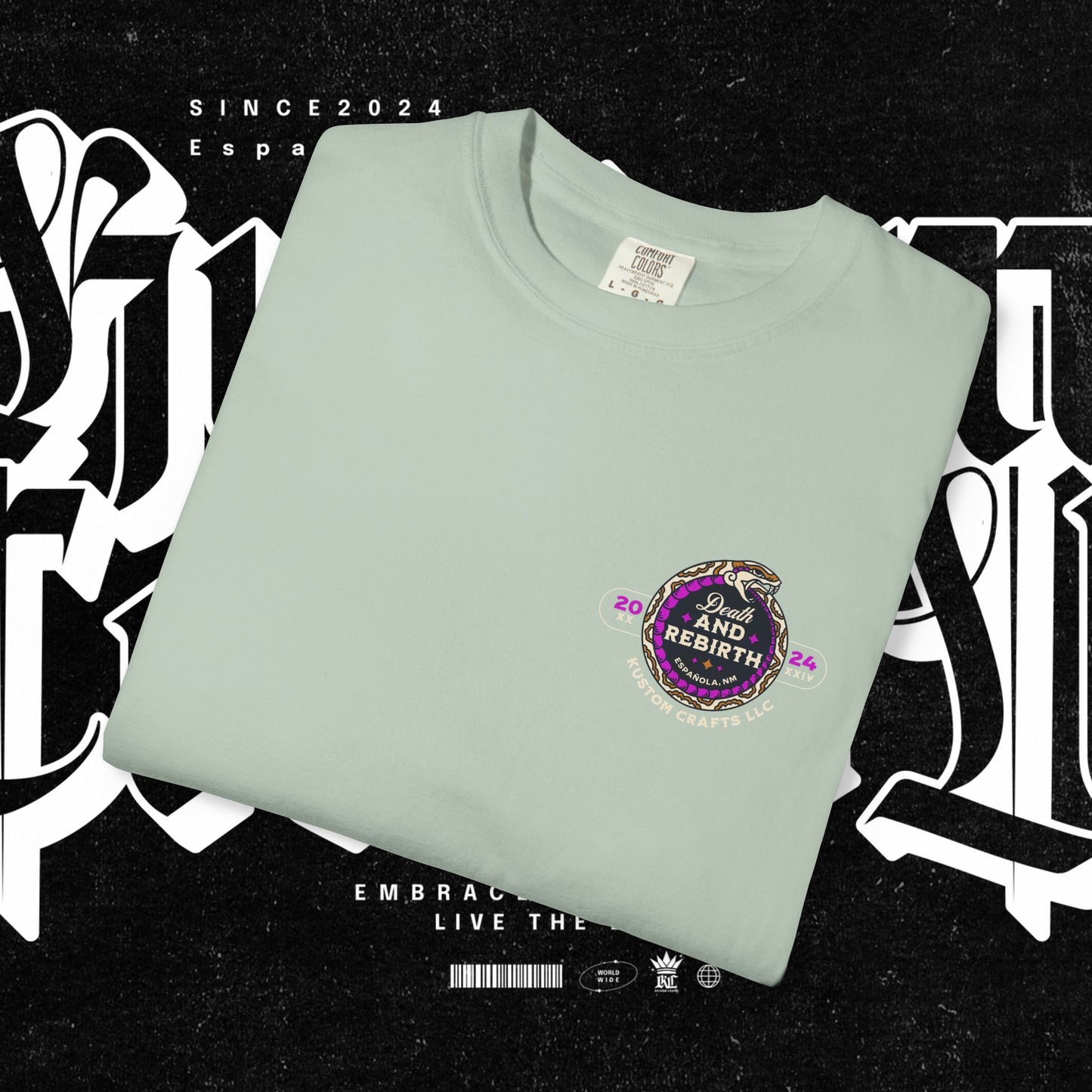Death and Rebirth Bright Purple/Pink Snake Graphic Tee, Death Rebirth Unisex T-shirt, Streetwear Alternative Fashion, Serpent Design Shirt, Edgy Clothing