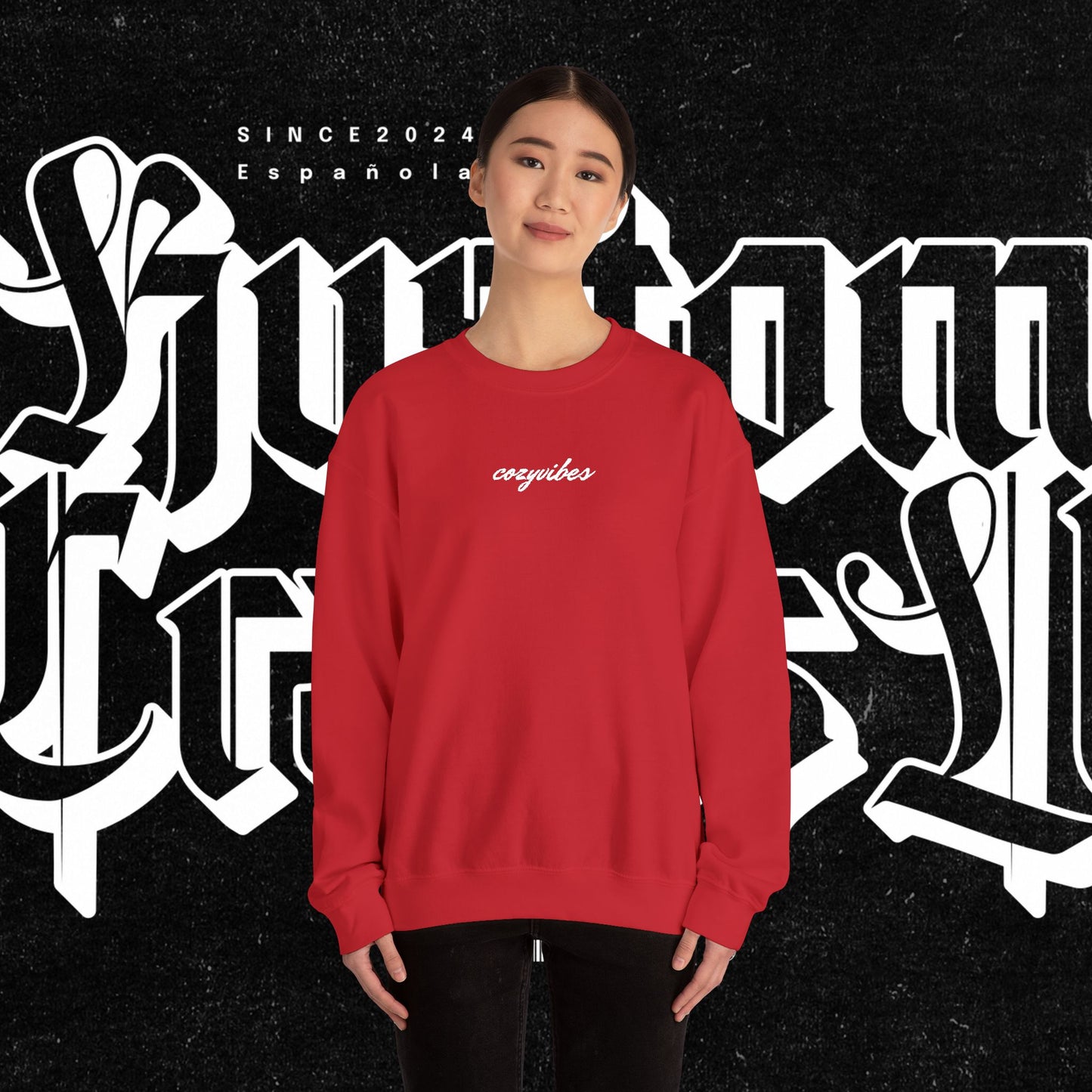 Cozy Vibes Embroidery Heavy Blend™ Crewneck Sweatshirt