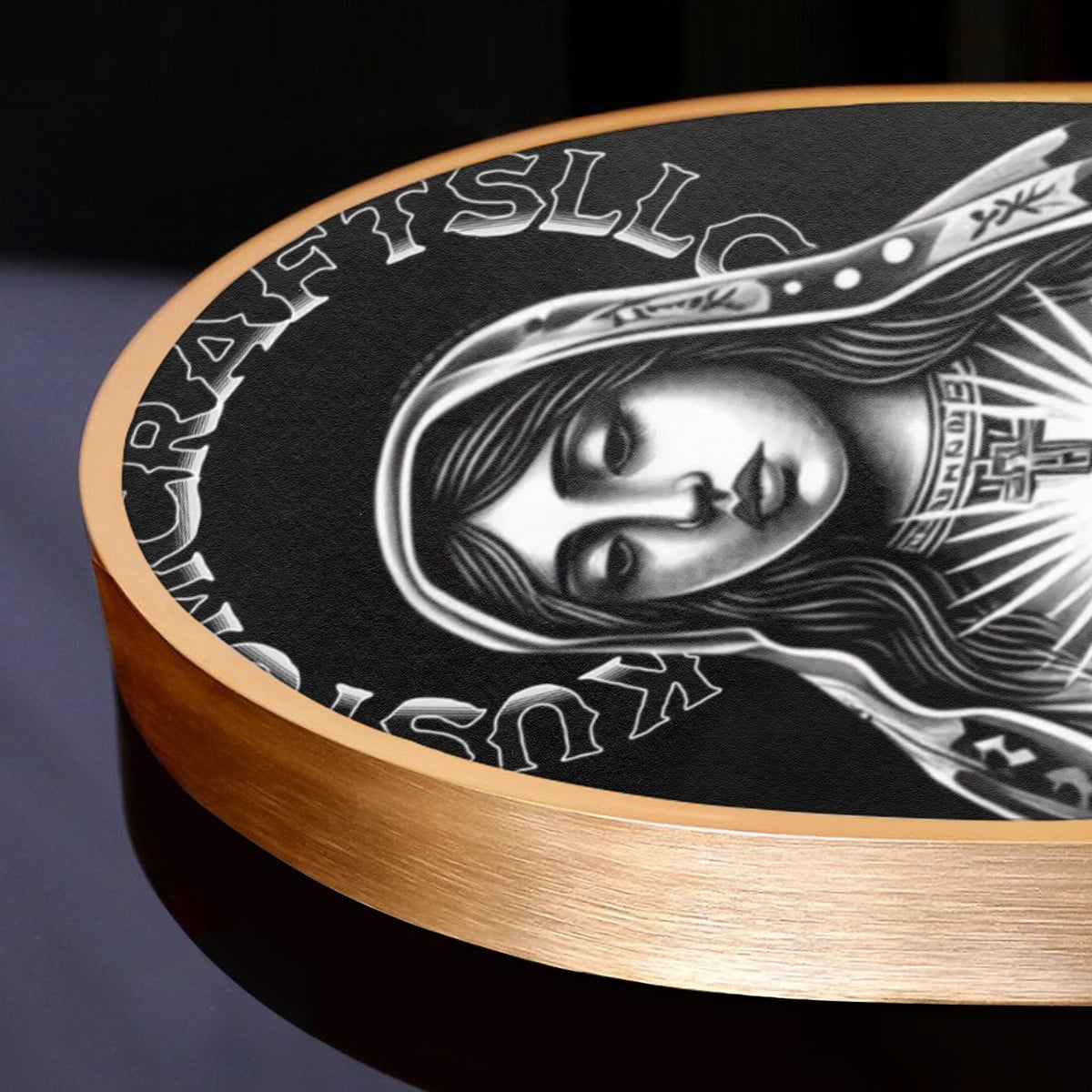 Urban Virgen De Guadalupe - Arched Canvas Print