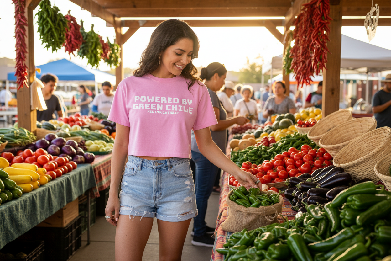 Pink Candy Green Chile Tee - Market Style