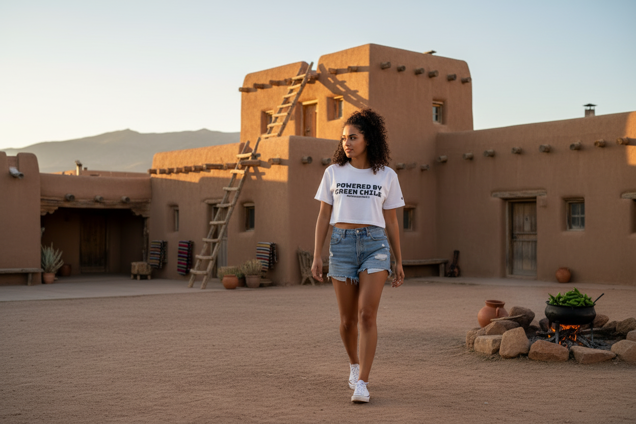 White Green Chile Tee - Heritage Style